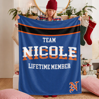 Team Your Name Lifetime Member Basketball Fleece Blanket NICOLE 13K1 BK47