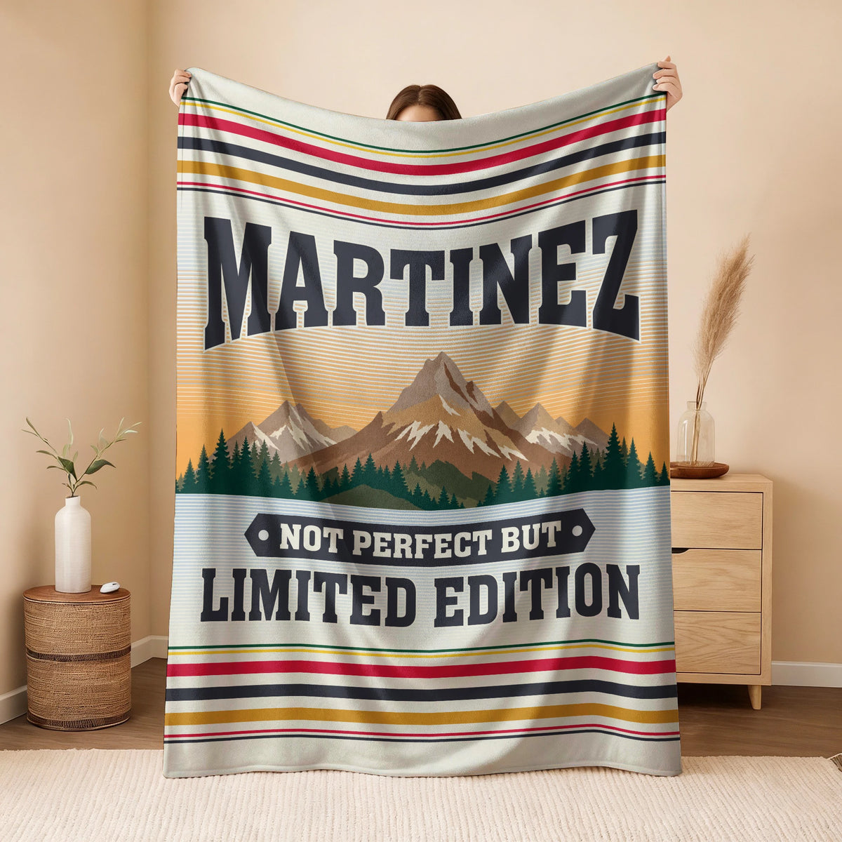 Not Perfect But Limited Edition Vintage Mountain Fleece Blanket MARTINEZ 13K1 BK45