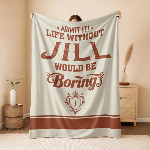 Life Without Your Name Would Be Boring Cream Terracotta Blanket JILL 13K1 BK24