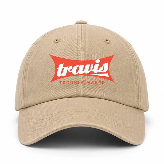 Trouble Maker Red Logo Washed Cap TRAVIS 13K1 C78PF