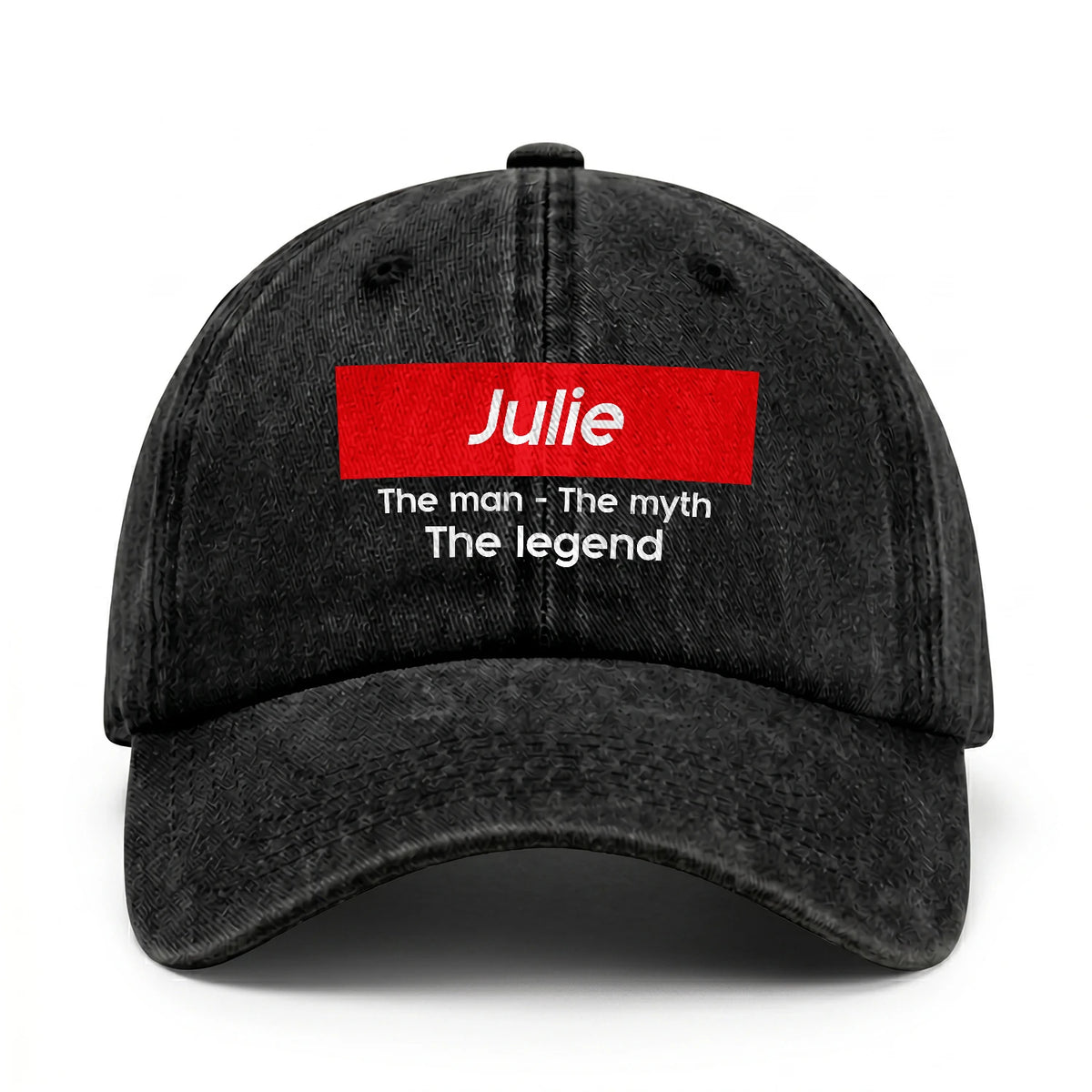 Your Name The Man The Myth The Legend Red Logo Washed Cap JULIE 13K1 C130PF