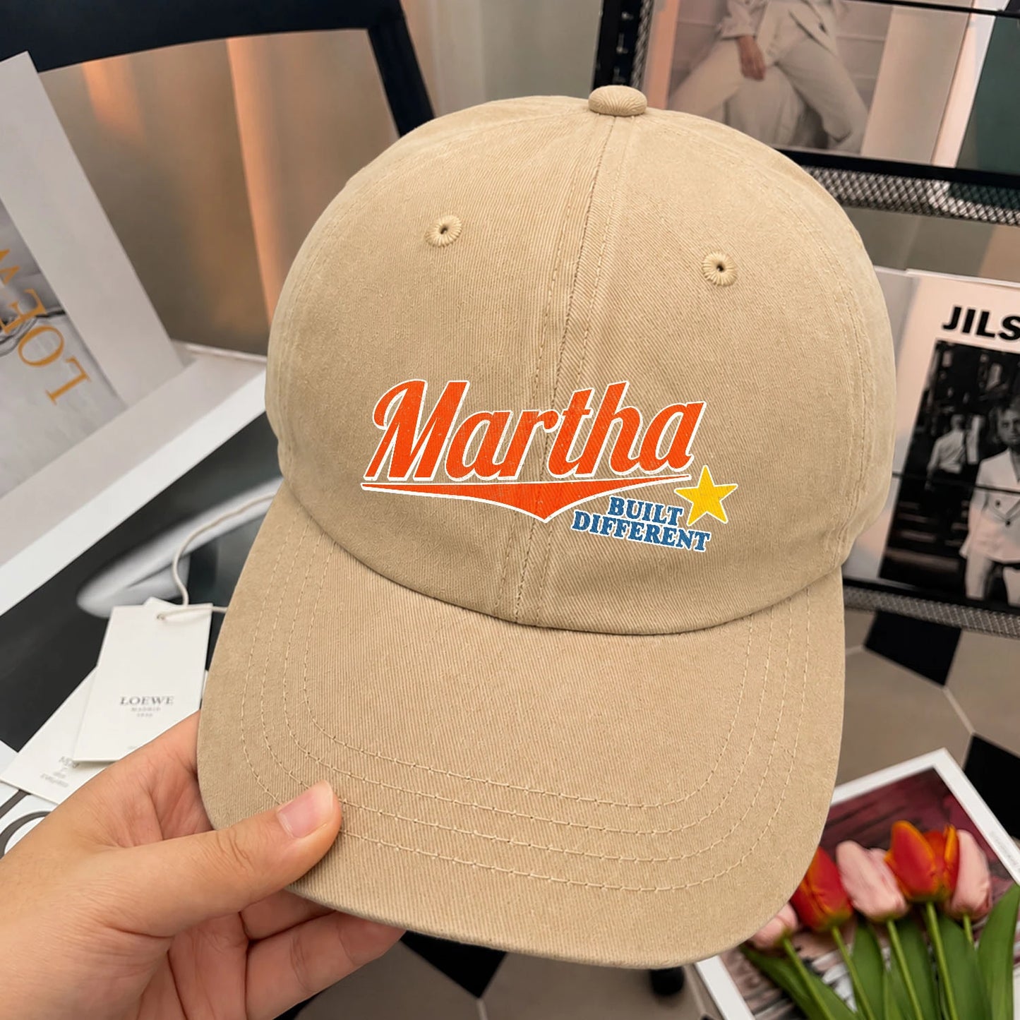 Your Name Built Different Logo Washed Cap MARTHA 13K1 C56PF