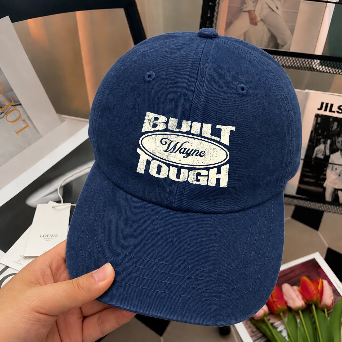 Built Your Name Tough Slogan Washed Cap WAYNE 13K1 C96PF