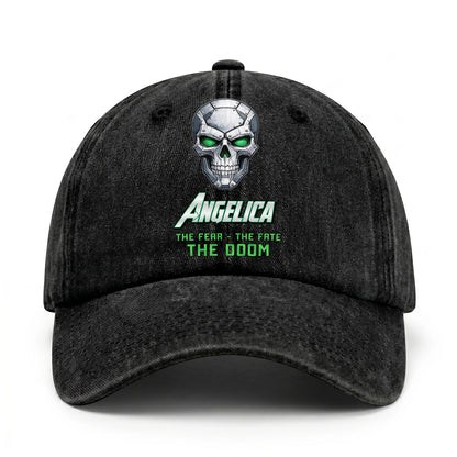 The Fear The Fate The Doom Skull Washed Cap ANGELICA 13K1 C99PF