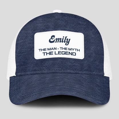 The Man The Myth The Legend Blue Denim Mesh Cap EMILY 13K1 C194PF