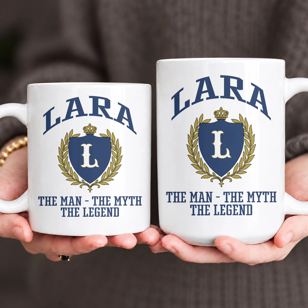 The Man The Myth The Legend Blue And Yellow Logo Mug LARA 13K1 MG24
