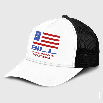The Man The Myth The Legend America Flag Mesh Cap BILL 13K1 C193PF
