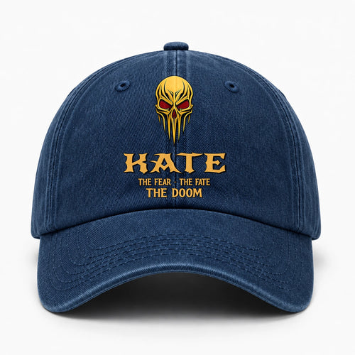The Fear The Fate The Doom Skull Blue Washed Cap KATE 13K1 C97PF