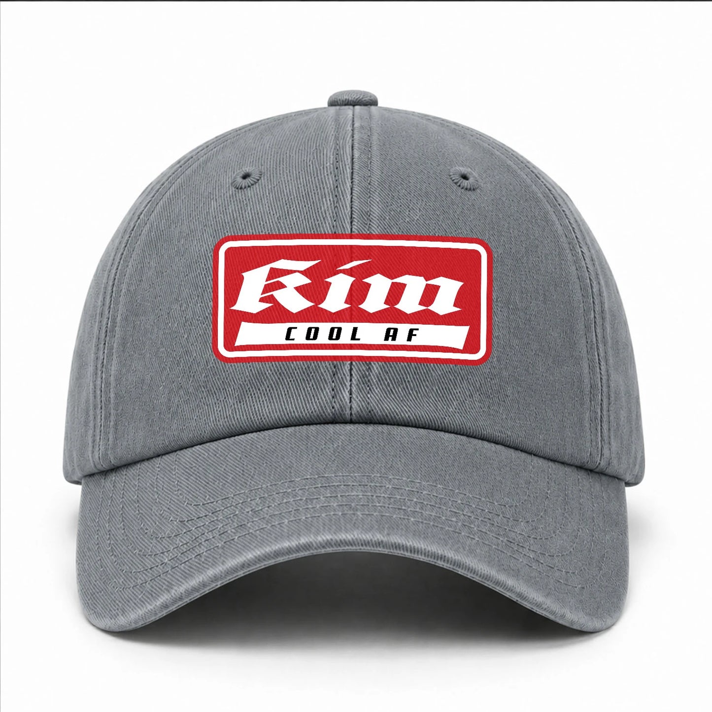 Your Name Cool Af Red Logo Funny Washed Cap KIM 13K1 C79PF