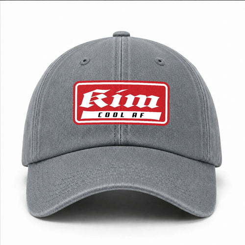 Your Name Cool Af Red Logo Funny Washed Cap KIM 13K1 C79PF