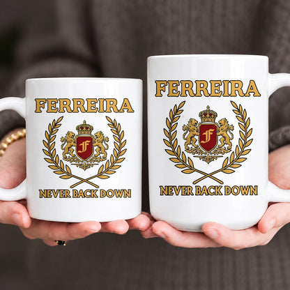 Never Back Down Royal Mug FERREIRA 13K1 MG22