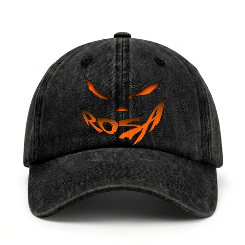 Stay Hungry Pumpkin Chasing Ghosts Funny Washed Cap ROSA 13K1 C101PF