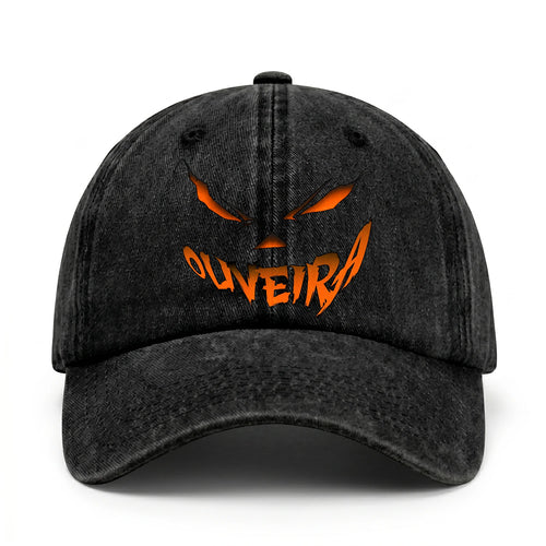 Stay Hungry Pumpkin Chasing Ghosts Funny Washed Cap OLIVEIRA 13K1 C101PF