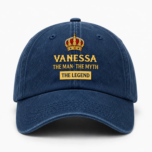 The Man The Myth The Legend King Crown Washed Cap VANESSA 13K1 C146PF