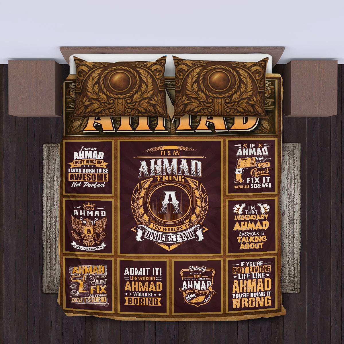 AHMAD Limited Edition Personalized Bedding Set 13K1-BS3