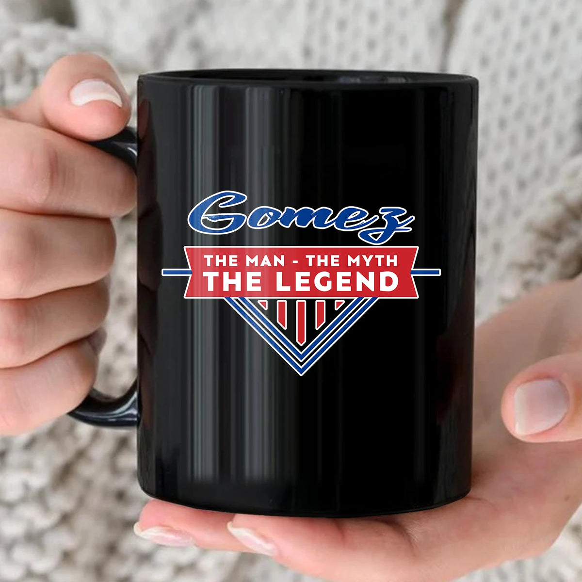 The Man The Myth The Legend Red And Blue Logo Mug GOMEZ 13K1 MG34