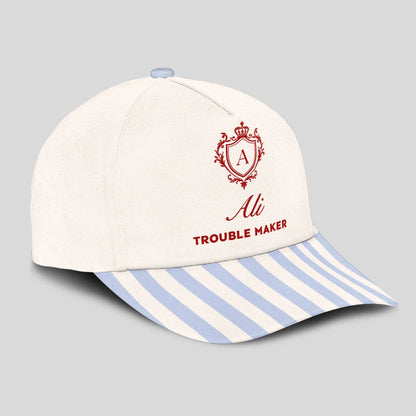Trouble Maker Stripped Blue Beach Cap ALI 13K1 C74PF