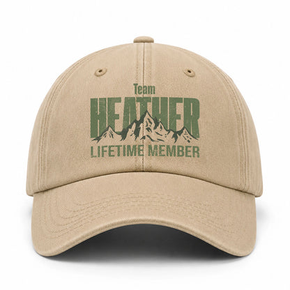 Team Your Name Lifetime Member Mountain Cap HEATHER 13K1 C58PF