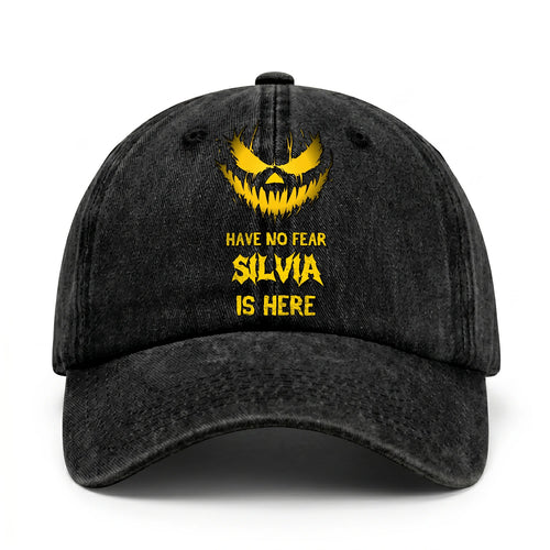 Have No Fear Your Name Is Here Jack O' Lantern Washed Cap SILVIA 13K1 C135PF