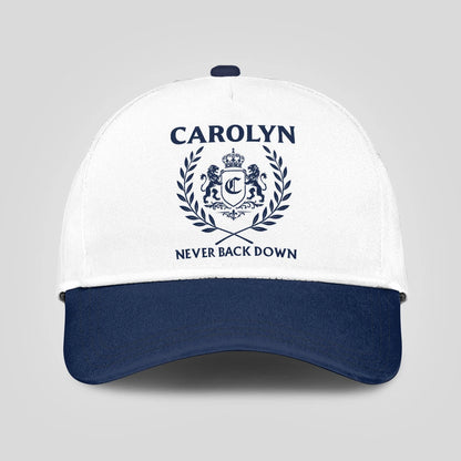 Never Back Down Blue And White Cap CAROLYN 13K1 C59PF