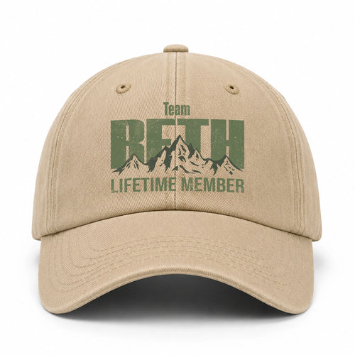Team Your Name Lifetime Member Mountain Cap BETH 13K1 C58PF