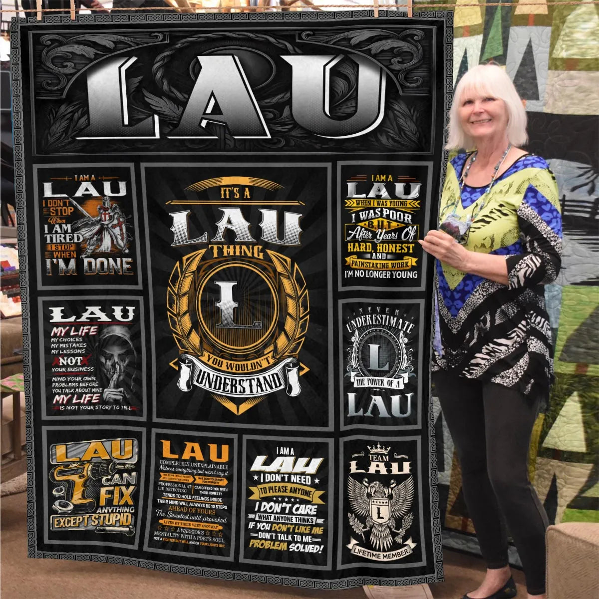 LAU Personalized Blanket | Custom Name Cozy Throw Gift 13K3-BK2