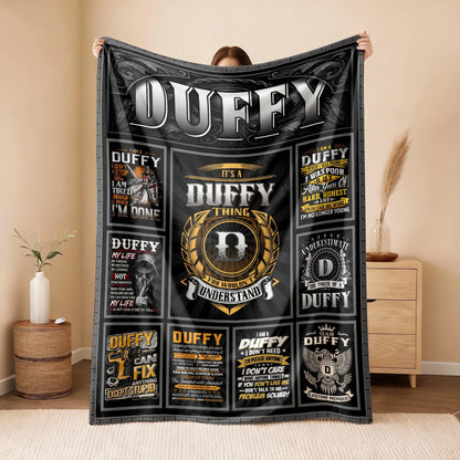 DUFFY Personalized Blanket | Custom Name Cozy Throw Gift 13K5-BK2