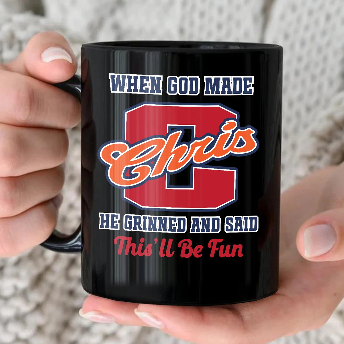 When God Made Your Name Personalized Baseball Mug CHRIS 13K1 MG07