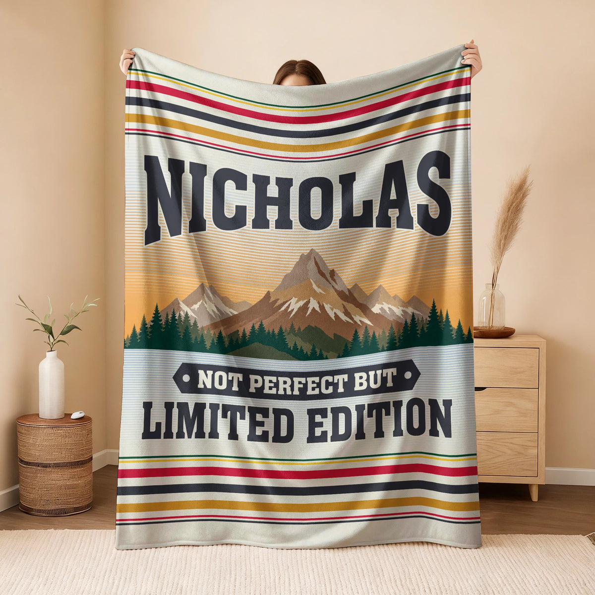 Not Perfect But Limited Edition Vintage Mountain Fleece Blanket NICHOLAS 13K1 BK45