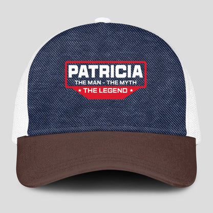The Man The Myth The Legend Navy Brown And White Mesh Cap PATRICIA 13K1 C200PF