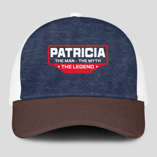 The Man The Myth The Legend Navy Brown And White Mesh Cap PATRICIA 13K1 C200PF