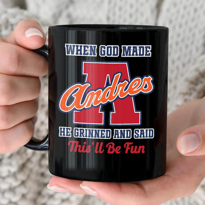 When God Made Your Name Personalized Baseball Mug ANDRES 13K1 MG07