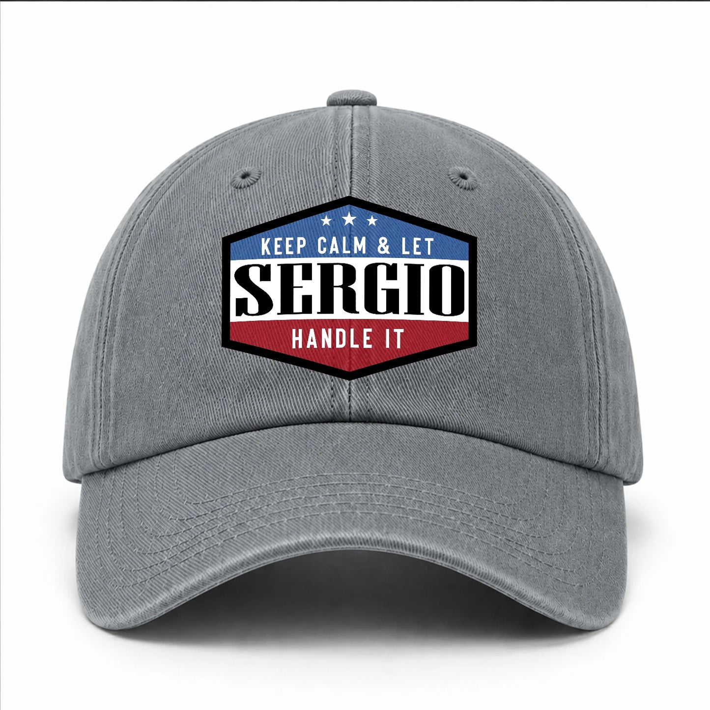 Keep Calm & Let Your Name Handle It Washed Cap SERGIO 13K1 C87PF
