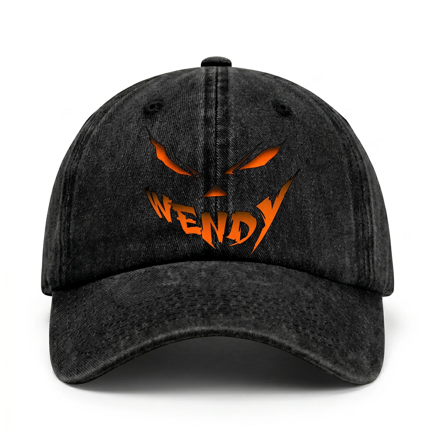 Your Name Jack O' Lantern Halloween Washed Cap WENDY 13K1 C100PF