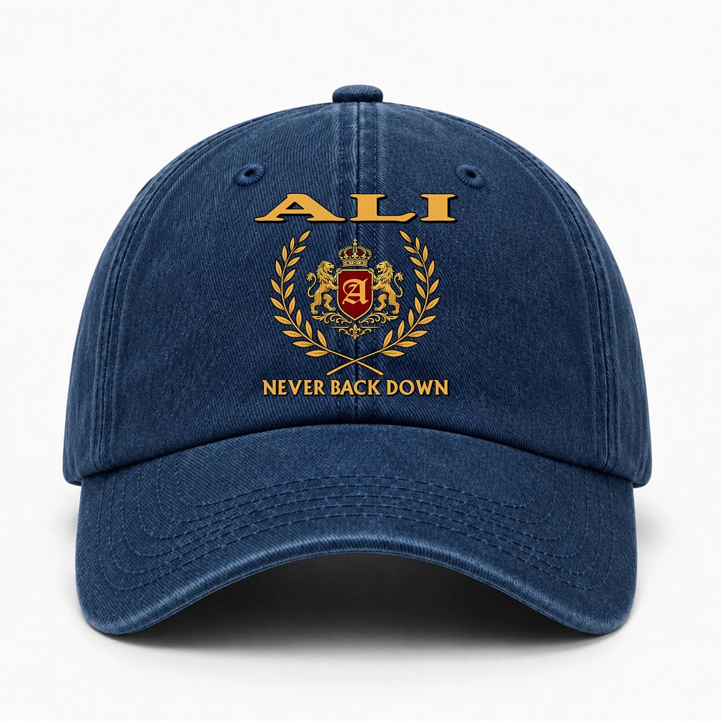 Never Back Down Royal Blue Denim Cap ALI 13K1 C60PF