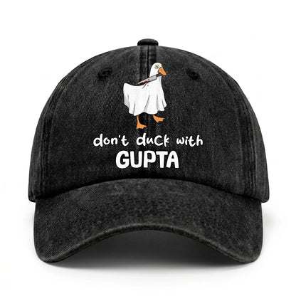 Don't Duck With Your Name Funny Washed Cap GUPTA 13K1 C129PF
