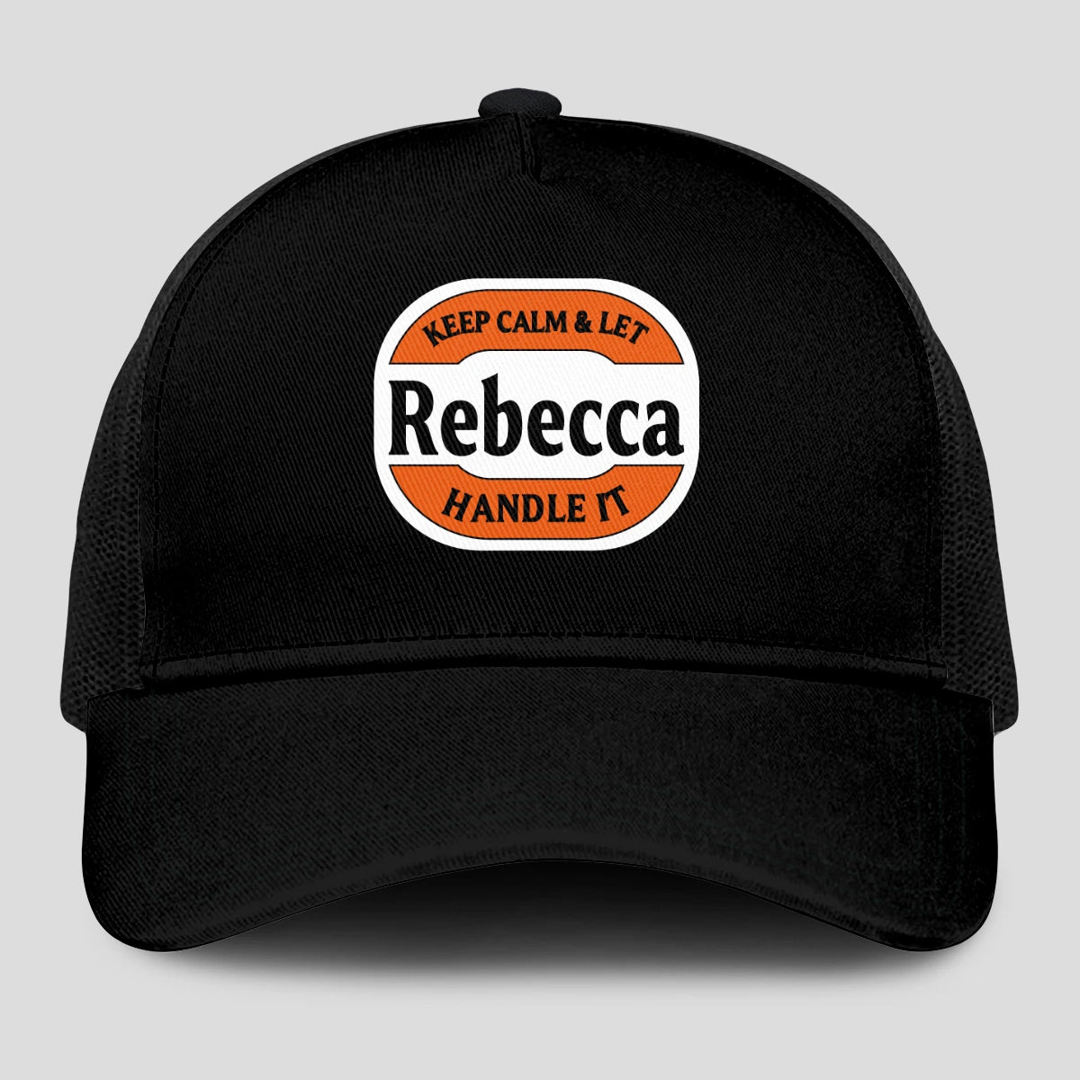 Keep Calm & Let Your Name Handle It Black Mesh Cap REBECCA 13K1 C199PF