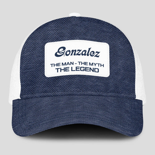 The Man The Myth The Legend Blue Denim Mesh Cap GONZALEZ 13K1 C194PF