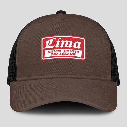 The Man The Myth The Legend Red Logo Brown Mesh Cap LIMA 13K1 C203PF