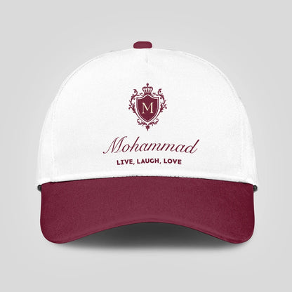 Live Laugh Love Elegant Burgundy And White Cap MOHAMMAD 13K1 C88PF