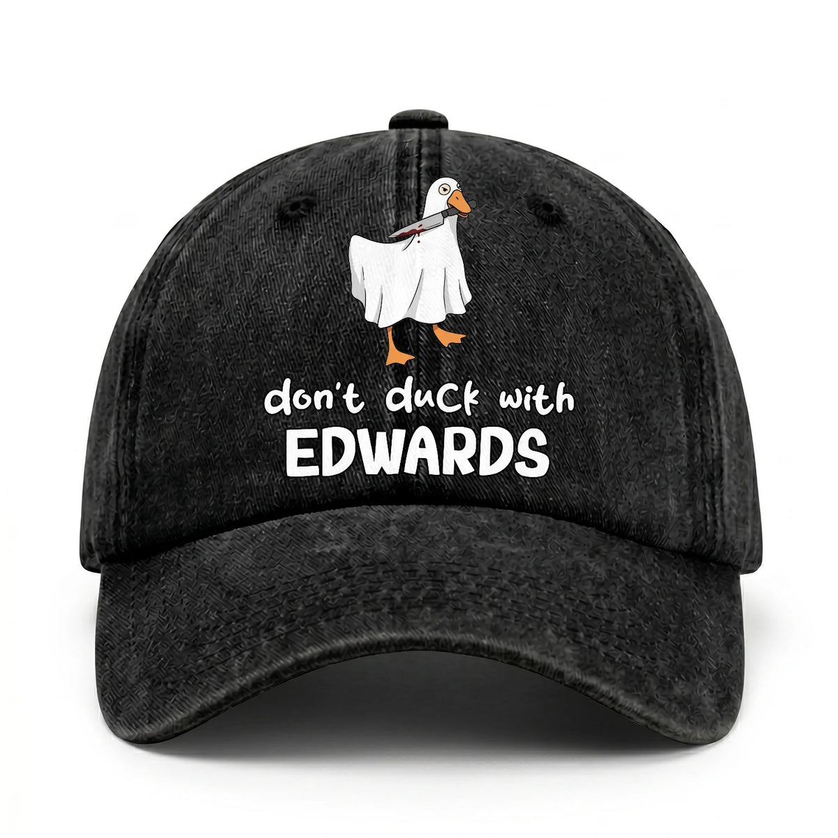 Don't Duck With Your Name Funny Washed Cap EDWARDS 13K1 C129PF