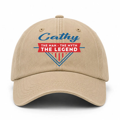 The Man The Myth The Legend Logo Washed Cap CATHY 13K1 C37PF