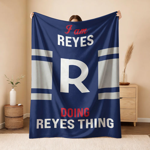 I'm Name Doing Name Things Navy Fleece Blanket REYES 13K1 BK51