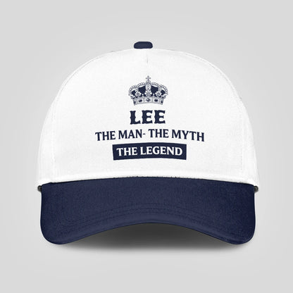 The Man The Myth The Legend King Crown Blue And White Cap LEE 13K1 C147PF