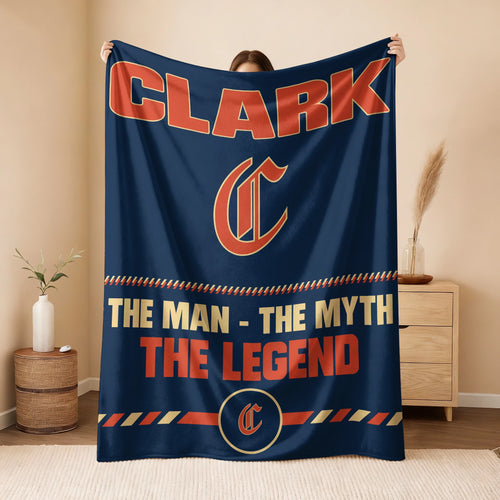 The Man The Myth The Legend Retro Fleece Blanket CLARK 13K1 BK53