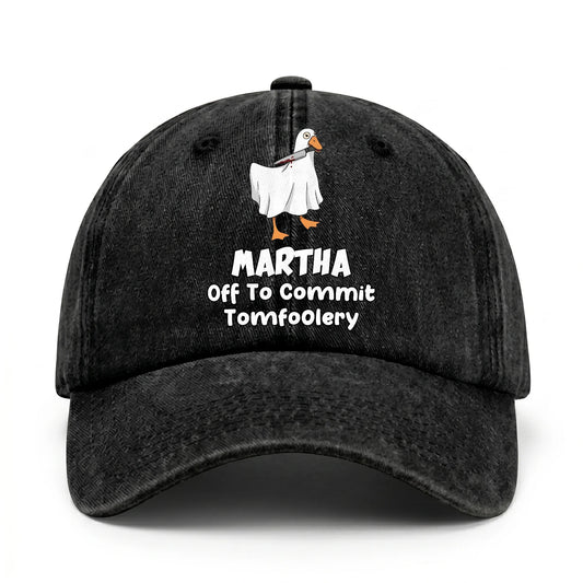 Off To Commit Tomfoolery Funny Goose Washed Cap MARTHA 13K1 C131PF