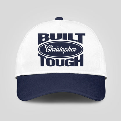 Built Your Name Tough Slogan Blue And White Cap CHRISTOPHER 13K1 C95PF