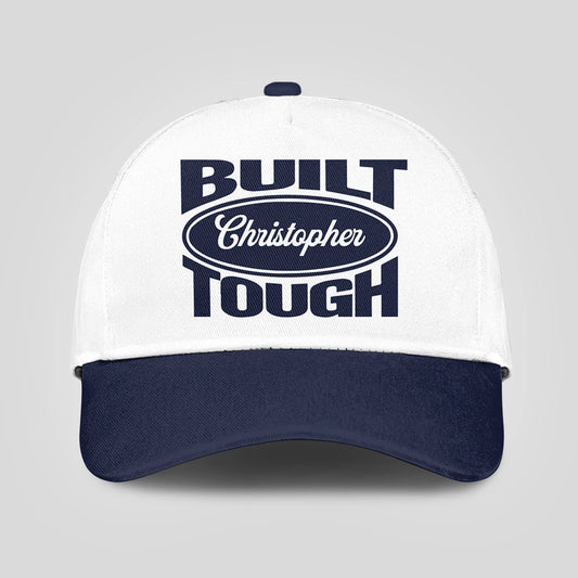 Built Your Name Tough Slogan Blue And White Cap CHRISTOPHER 13K1 C95PF
