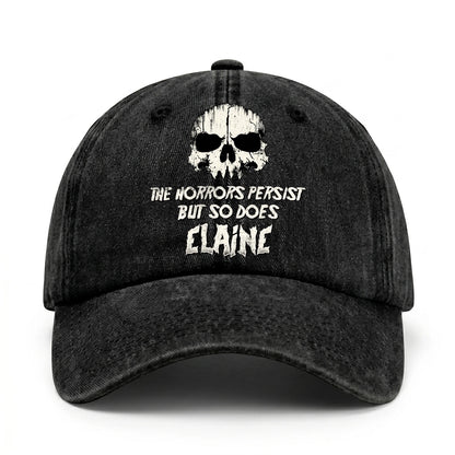 The Horrors Persist But So Does Your Name Cool Skull Washed Cap ELAINE 13K1 C134PF