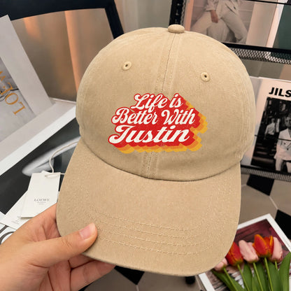 Life Is Better With Your Name Vintage Washed Cap JUSTIN 13K1 C67PF